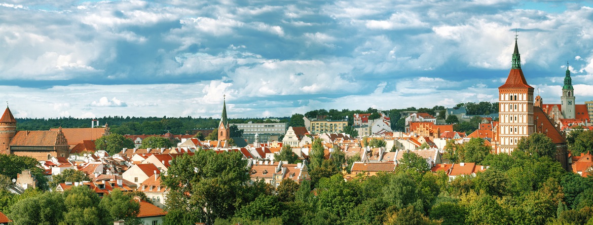 Vue sur la ville d'Olsztyn